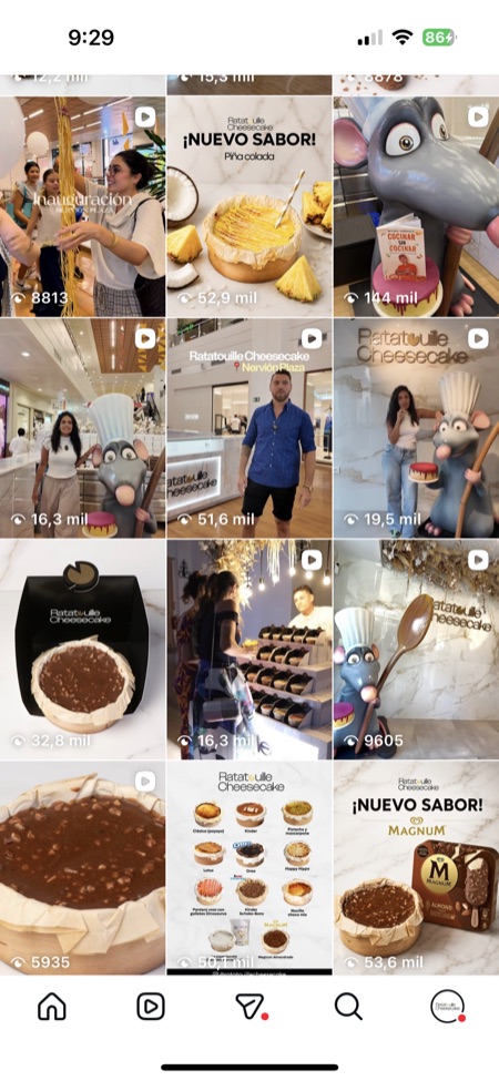 Contenido de Instagram @ratatouillecheesecake